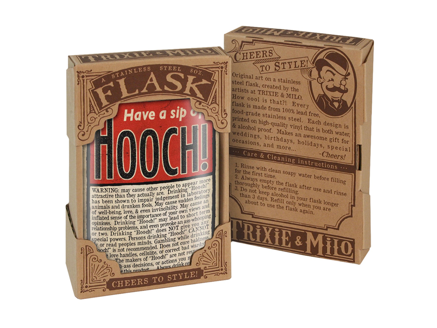 Hooch Flask – 8oz Stainless Steel Hip Flask