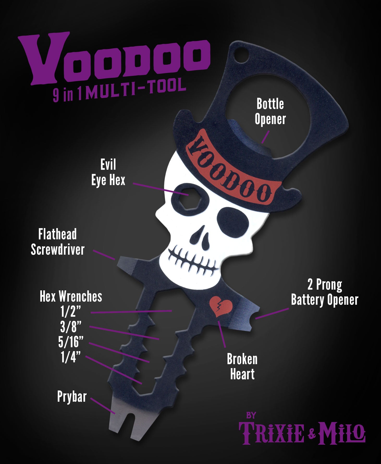 The Voodoo Doll Multifunction Pocket Tool Portable and pocket sized preparedness. Great as everyday carry for DIY projects, camping, backpacking, glamping or hiking!