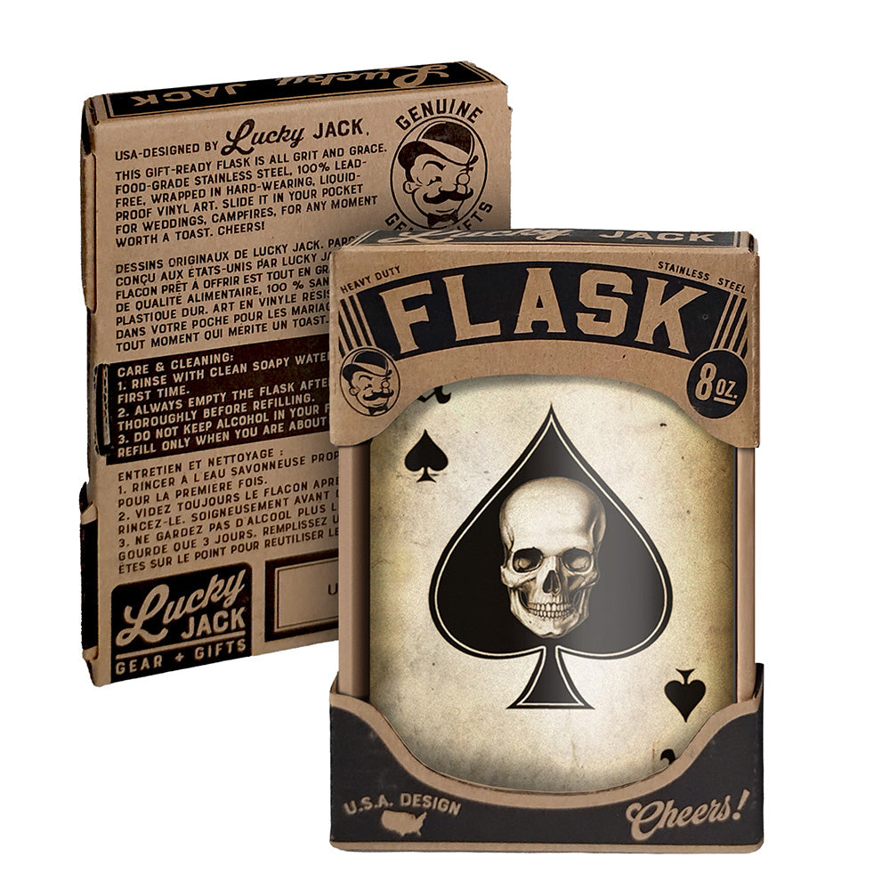 Ace of Spades Flask – 8oz Stainless Steel Hip Flask