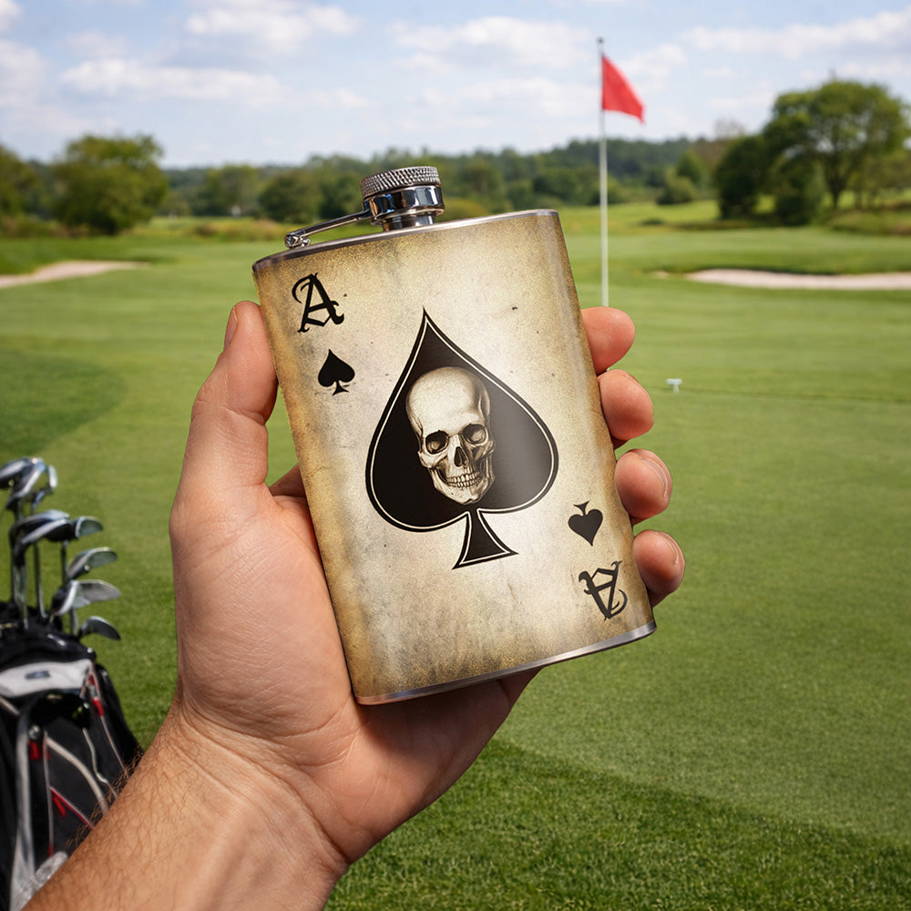 Ace of Spades Flask – 8oz Stainless Steel Hip Flask