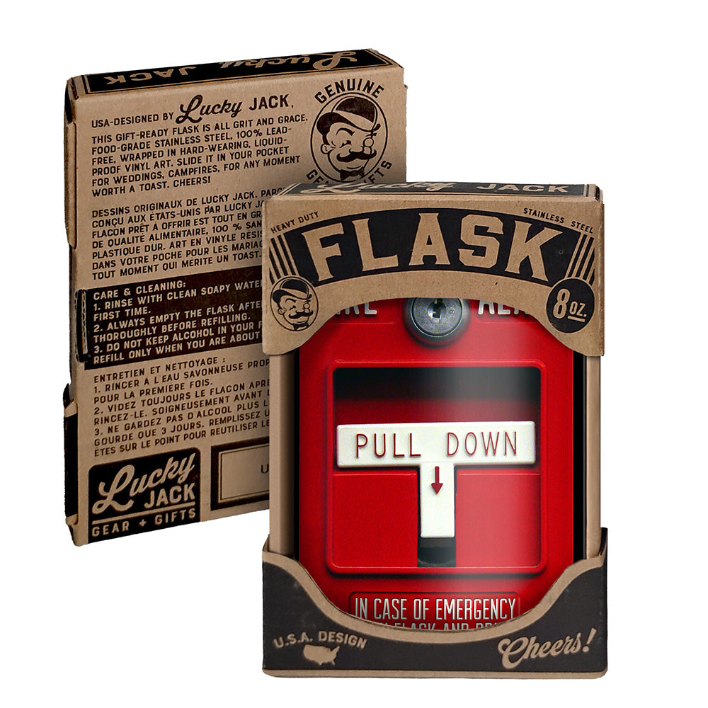 Fire Alarm Flask – 8oz Stainless Steel Hip Flask