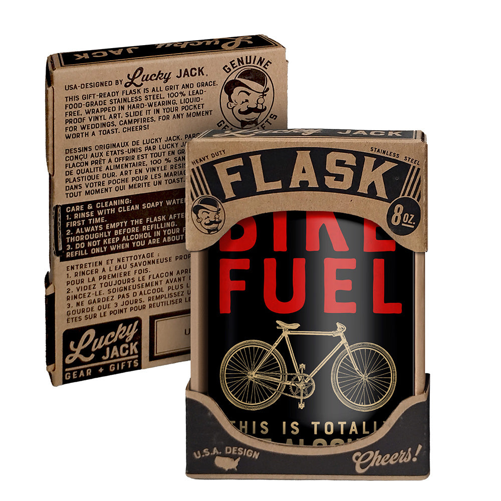Bike Fuel Flask – 8oz Stainless Steel Hip Flask