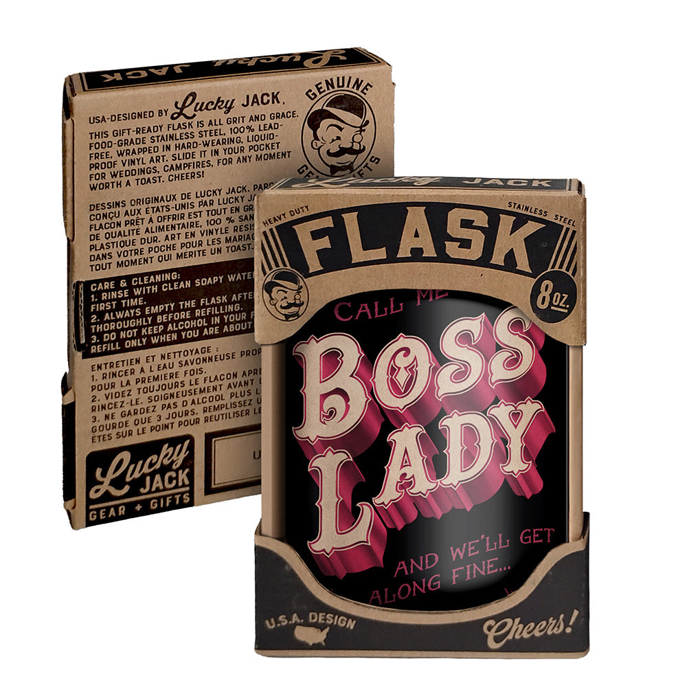 Boss Lady Flask – 8oz Stainless Steel Hip Flask