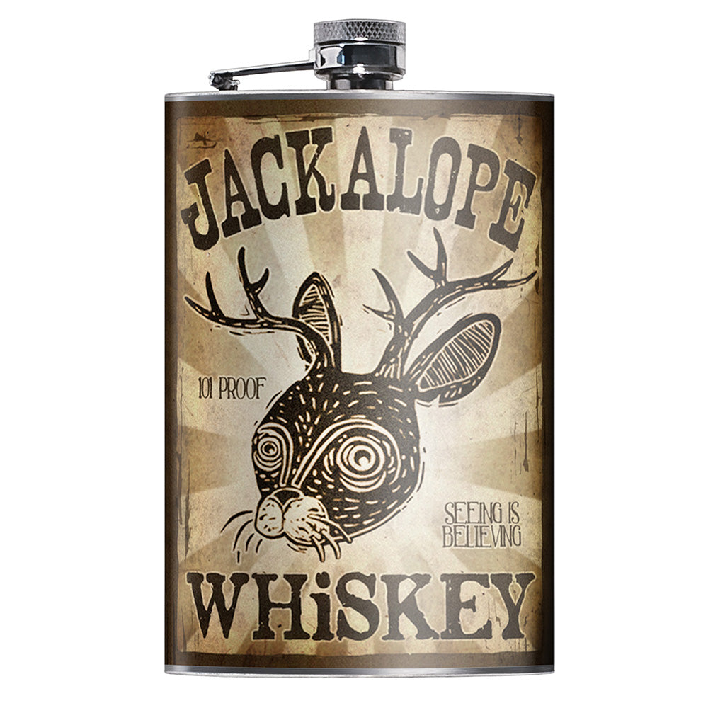 Jackalope Whiskey Flask – 8oz Stainless Steel Hip Flask