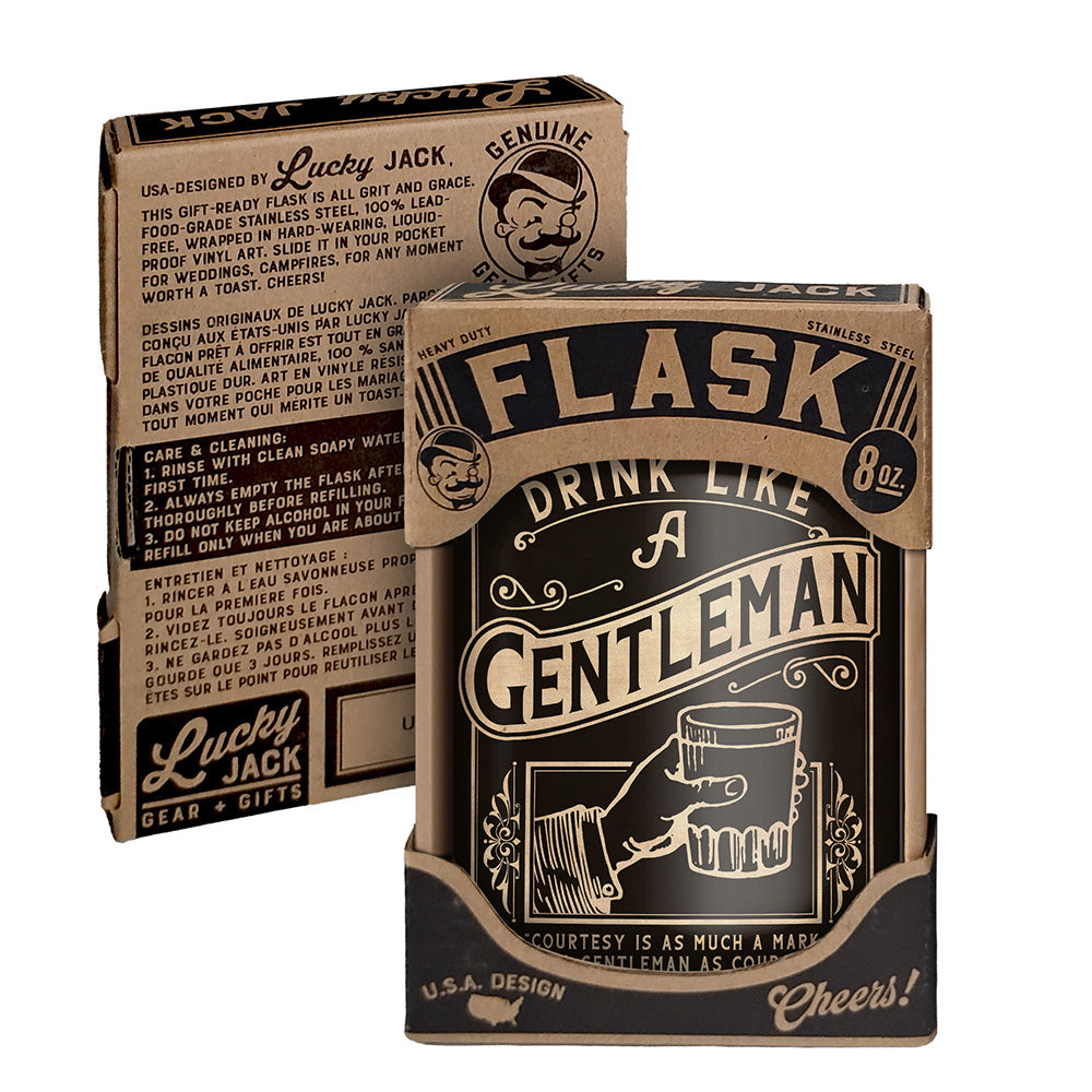 Gentleman Flask – 8oz Stainless Steel Hip Flask
