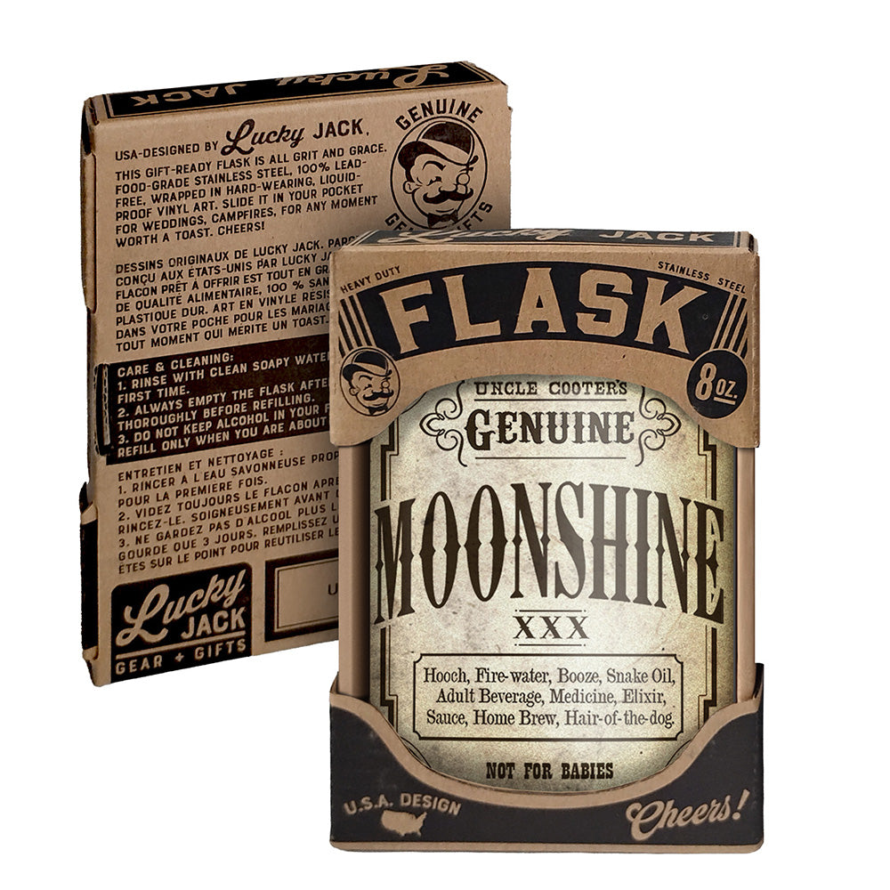 Moonshine Flask – 8oz Stainless Steel Hip Flask