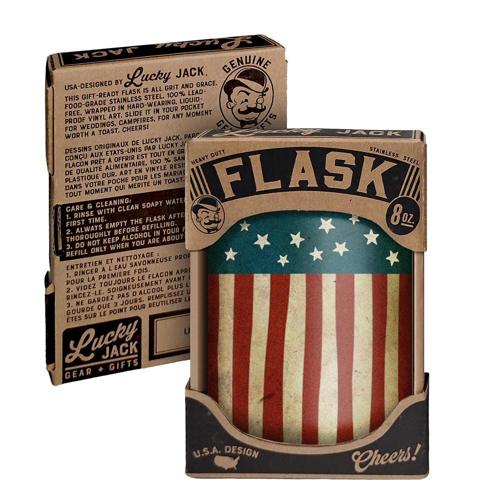 Old Glory Flask – 8oz Stainless Steel Hip Flask