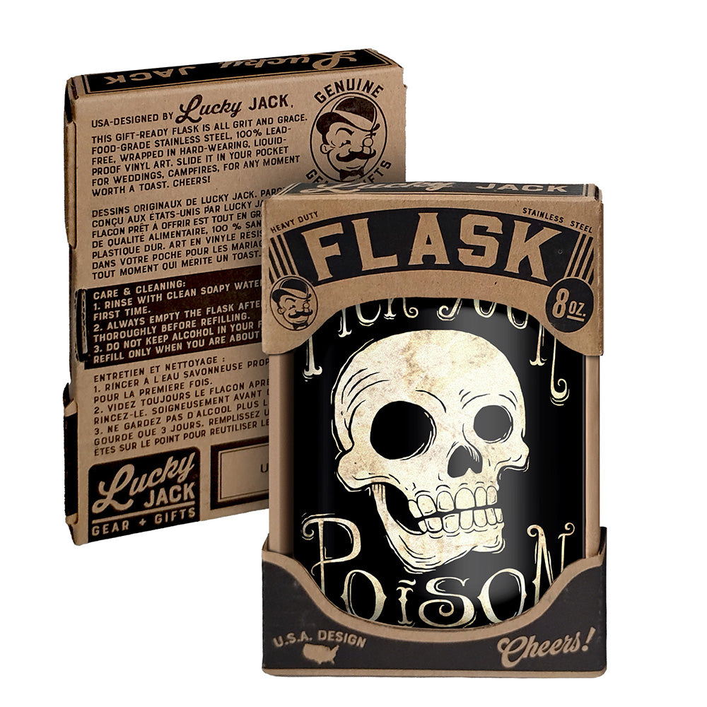 Pick Your Poison Flask – 8oz Stainless Steel Hip Flask