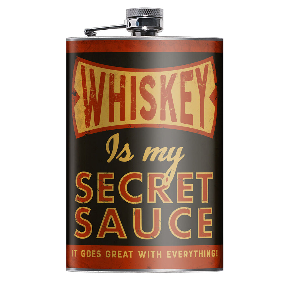 Whiskey Secret Sauce Flask – 8oz Stainless Steel Hip Flask