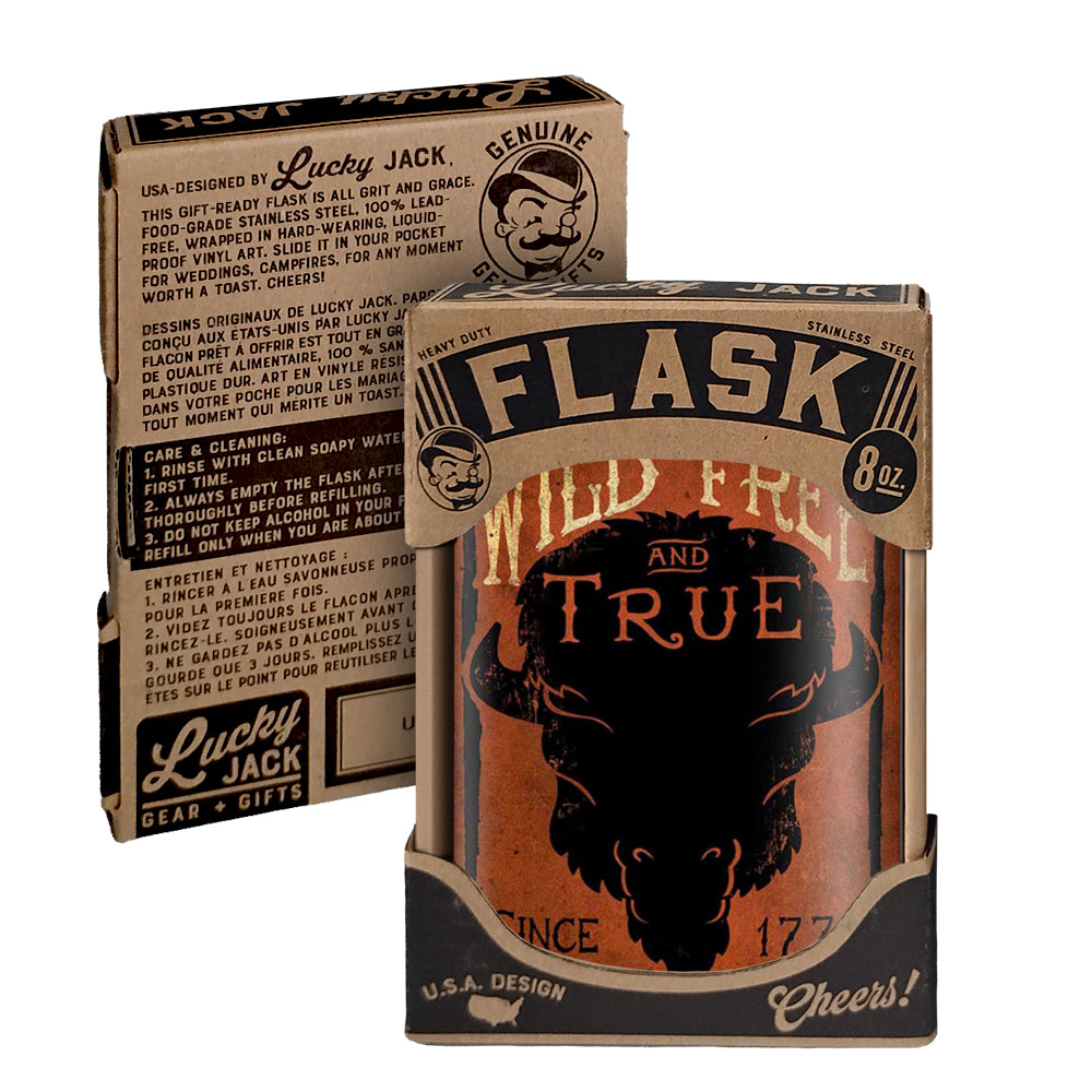 Wild & Free Flask – 8oz Stainless Steel Hip Flask
