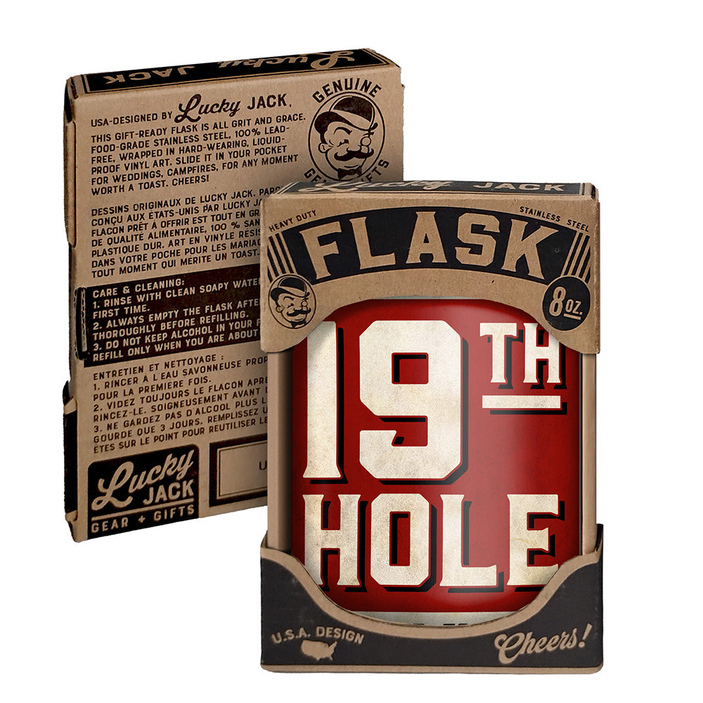 19th Hole Flask – 8oz Stainless Steel Hip Flask