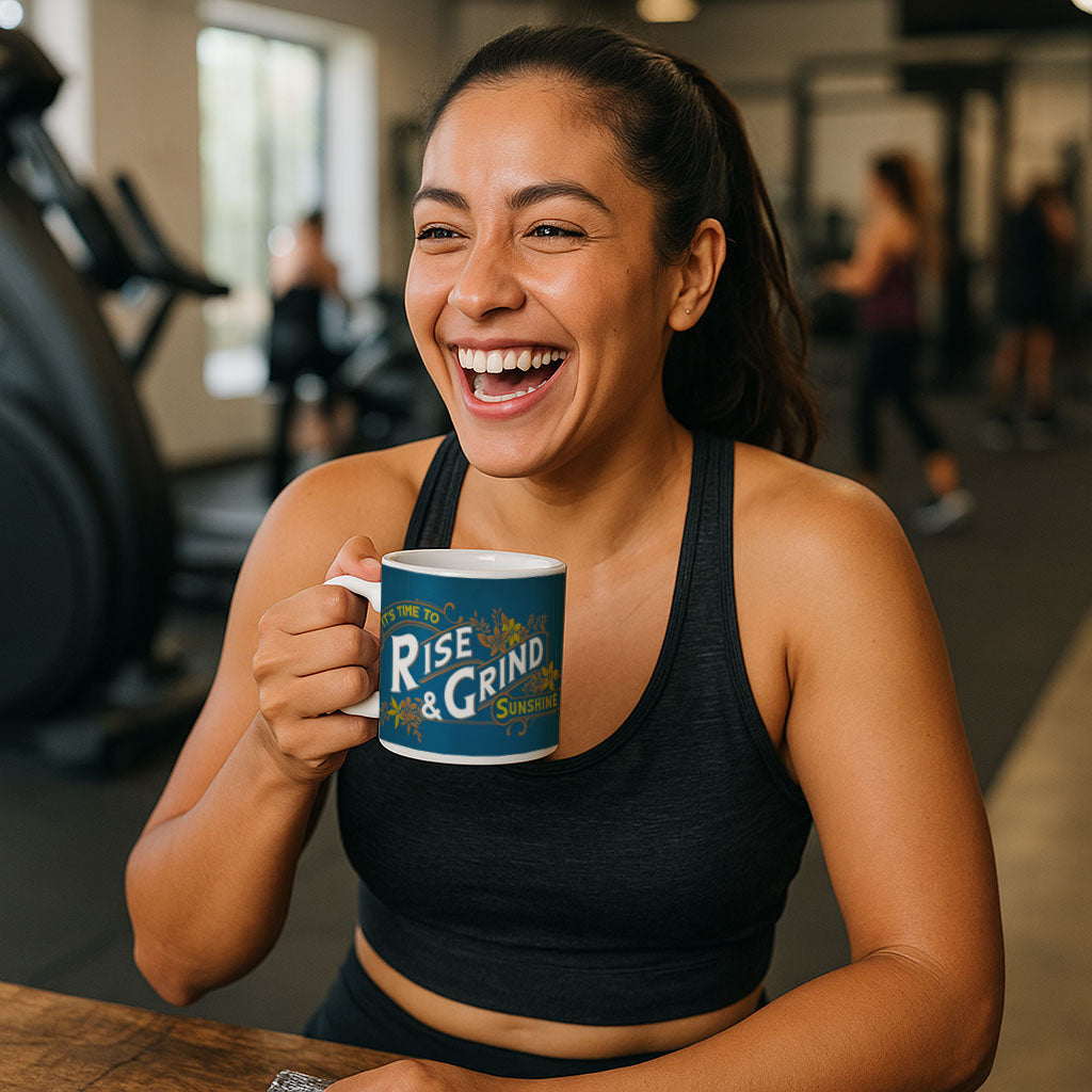 "Rise & Grind" Porcelain Mug