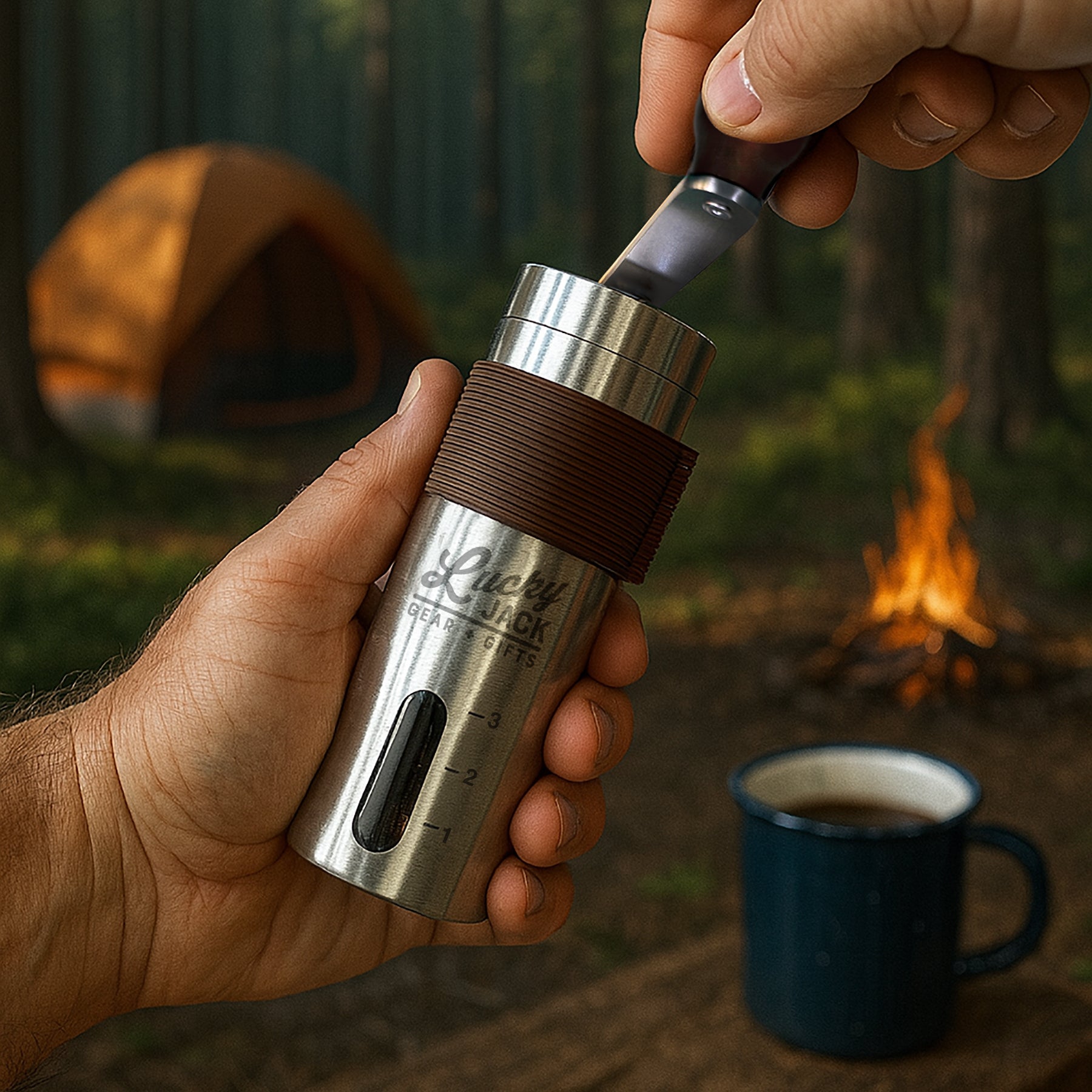 Outdoor Coffee Grinder - stainless steel