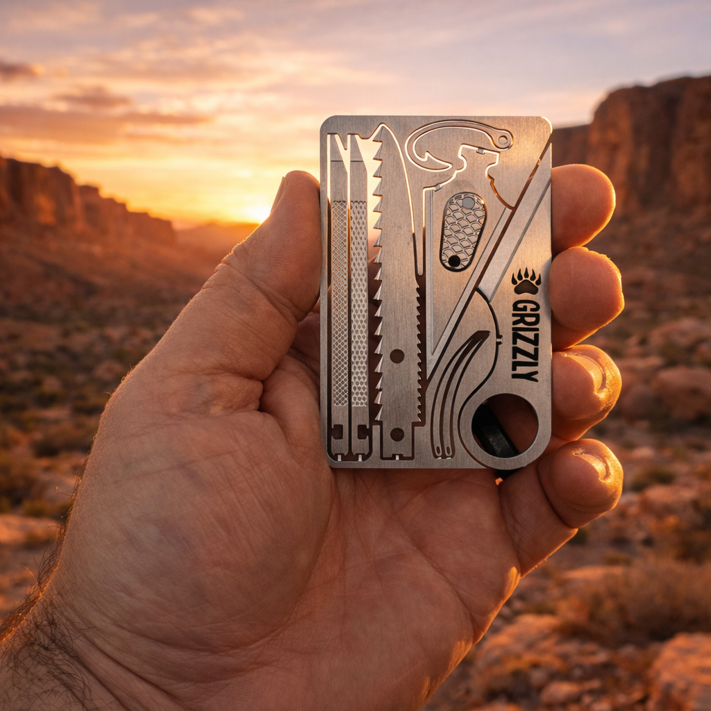 その他 L GEAR SOLID TRADING CARD GRIZZLY 22 Grizzly Card Survival Tool – EDC Adventure Card by Lucky Jack