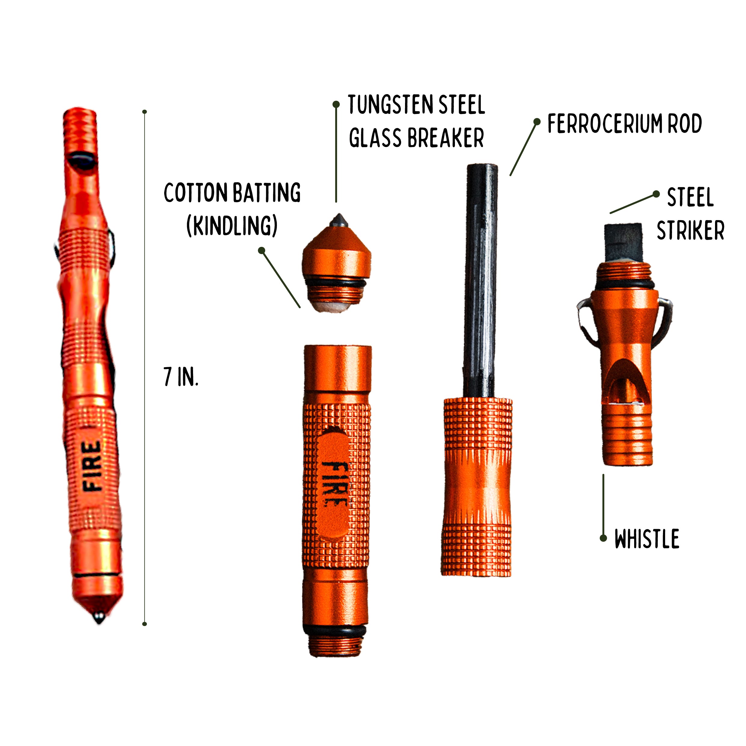 Emergency Firestarter – All-Weather Survival Tool with Whistle