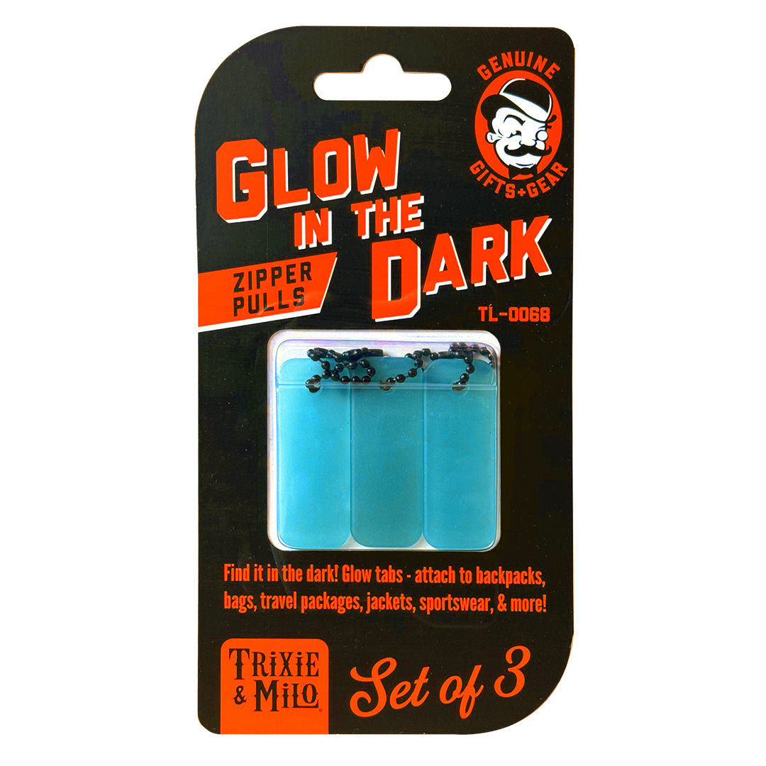 Glow Tabs, Glow-in-the-Dark Zipper Pulls (set of 3)
