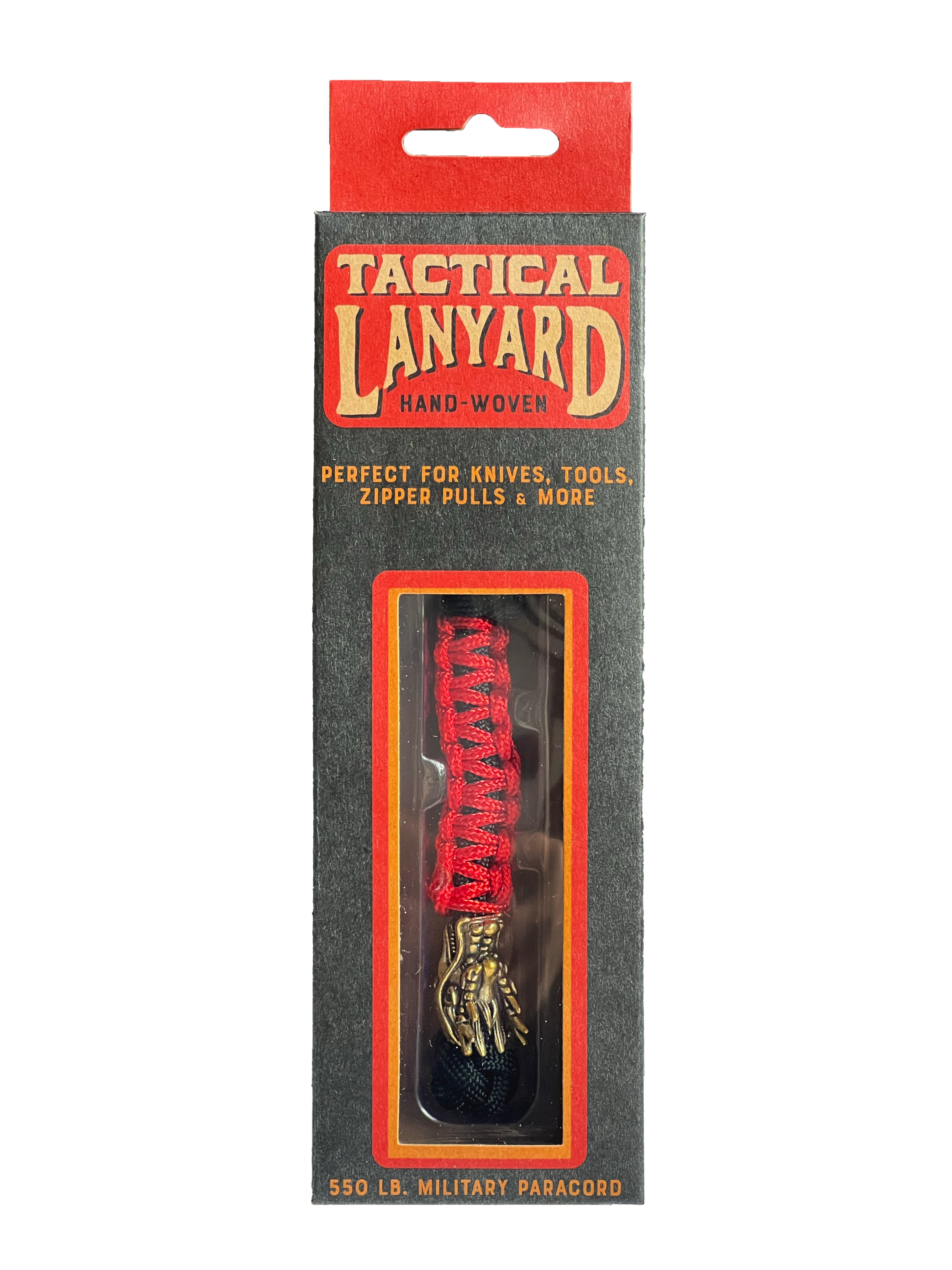 Red Paracord Lanyard w/ Brass Dragon Bead