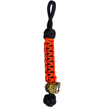 Orange Paracord Lanyard w/ Brass Tiger Bead