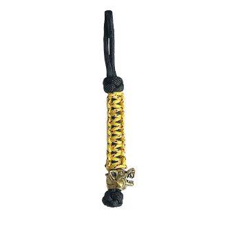 Yellow Paracord Lanyard w/ Brass Wolf Bead