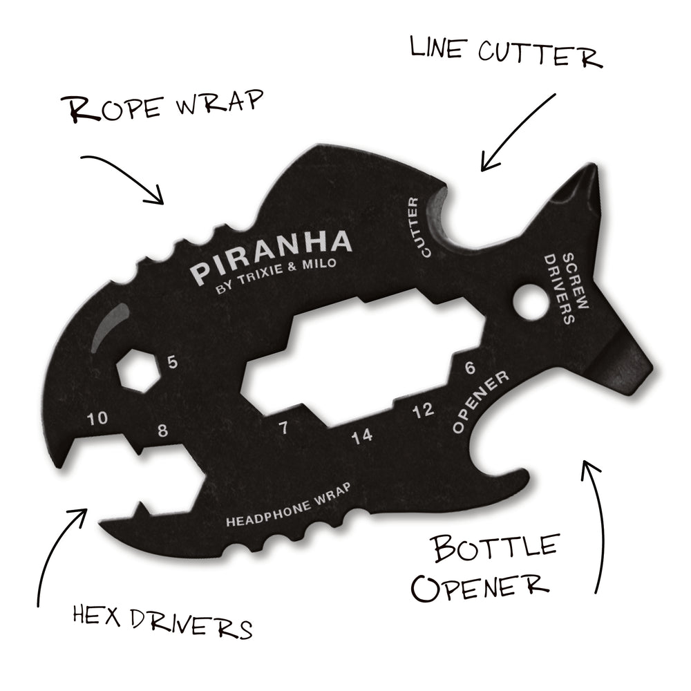 Piranha 12-in-1 Multi-Tool – Compact EDC for Fishing & Outdoor Tasks ...