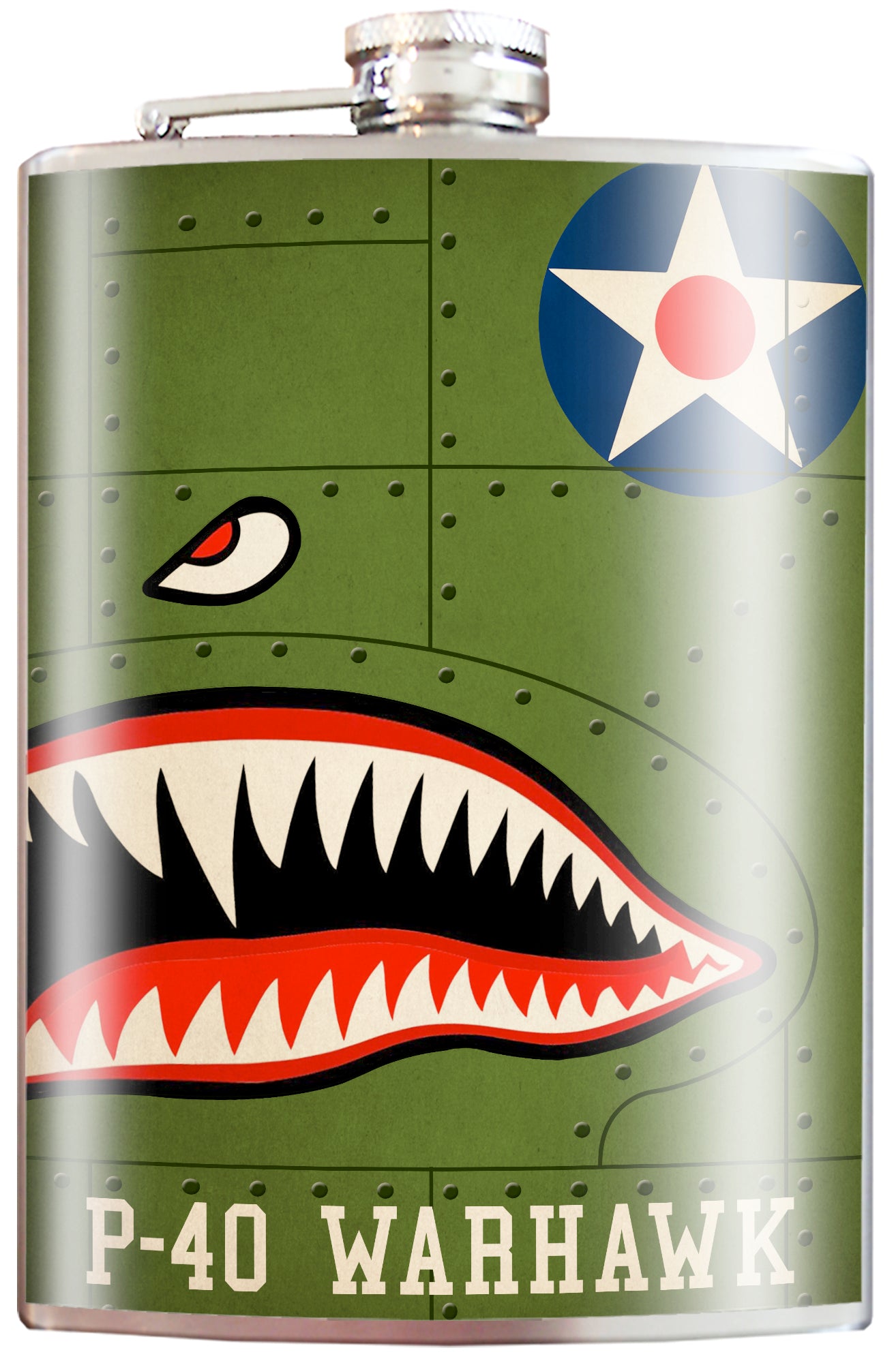 P-40 Warhawk Flask – 8oz Stainless Steel Hip Flask